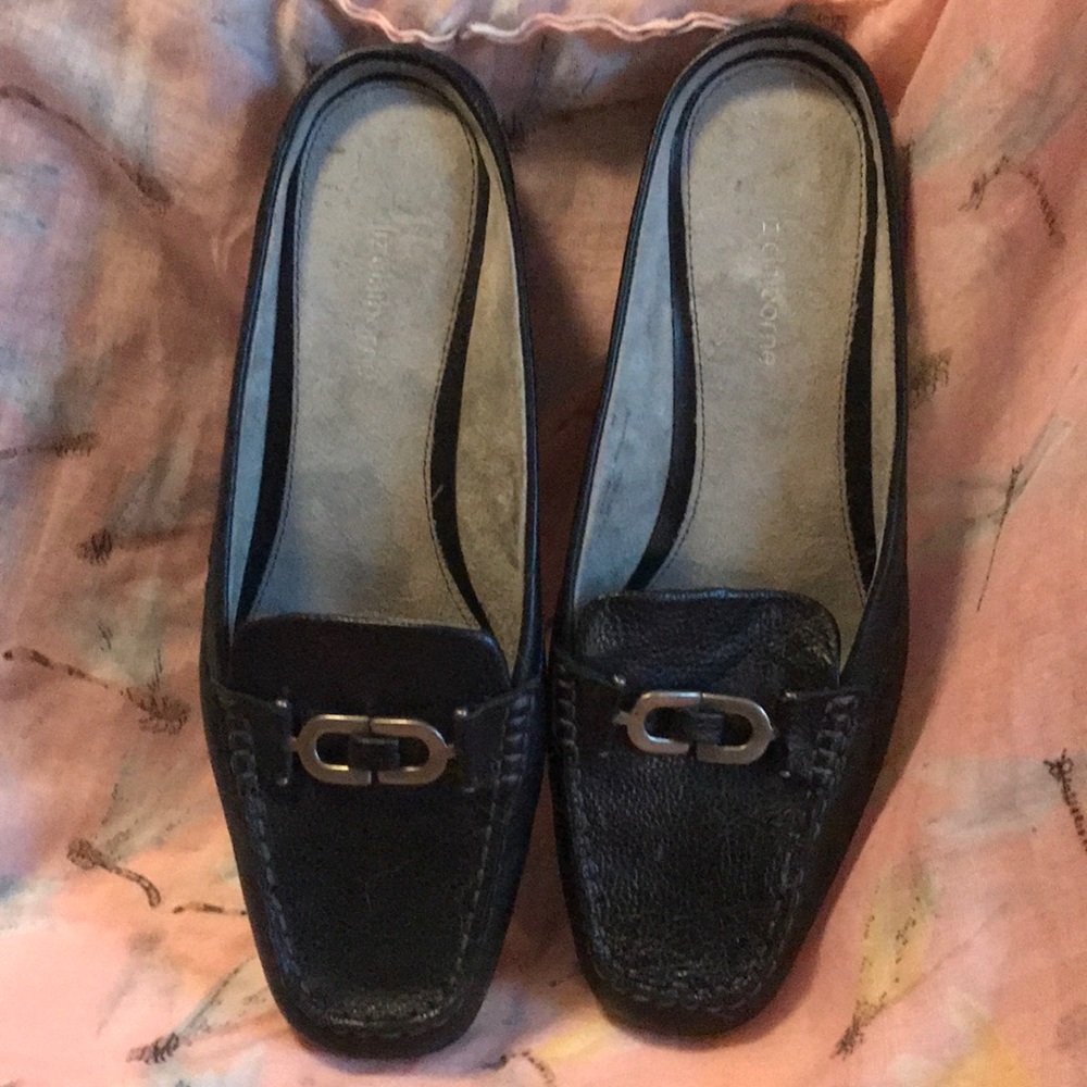 Liz Claiborne Black “Billy” Mules Flats size 9 ½